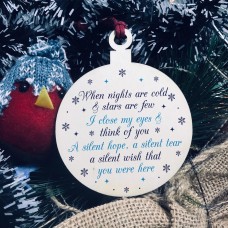 Memorial Plaque For Mum Dad Nan At Christmas Wood Bauble