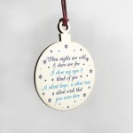 Memorial Plaque For Mum Dad Nan At Christmas Wood Bauble