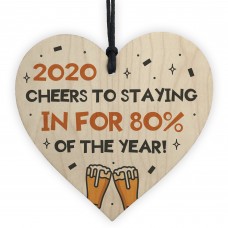 Funny Lockdown Quarantine Gift Wood Heart Birthday Christmas