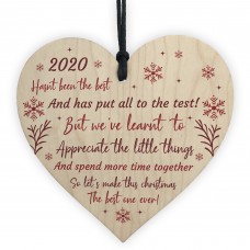 Christmas 2020 Poem Wooden Heart Christmas Tree Decoration