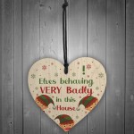Funny ELF Sign Hanging Christmas Decoration Elf Accessories