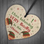 Funny ELF Sign Hanging Christmas Decoration Elf Accessories
