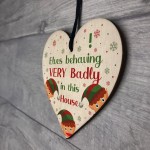 Funny ELF Sign Hanging Christmas Decoration Elf Accessories