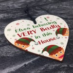 Funny ELF Sign Hanging Christmas Decoration Elf Accessories