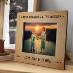 Best Grandad 7x5 Oak Frame Gift For Him Birthday Grandfather