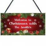 PERSONALISED Family Sign For Christmas Hanging Christmas Decor