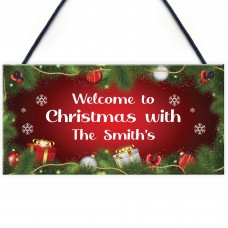 PERSONALISED Family Sign For Christmas Hanging Christmas Decor