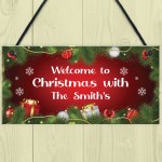 PERSONALISED Family Sign For Christmas Hanging Christmas Decor