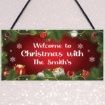 PERSONALISED Family Sign For Christmas Hanging Christmas Decor