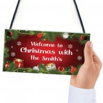 PERSONALISED Family Sign For Christmas Hanging Christmas Decor