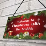 PERSONALISED Family Sign For Christmas Hanging Christmas Decor