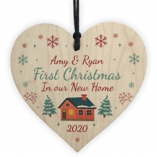 New Home Christmas Tree Decoration Heart Bauble PERSONALISED