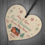 New Home Christmas Tree Decoration Heart Bauble PERSONALISED