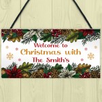 Welcome To Christmas With Sign PERSONALISED Christmas Decor