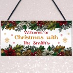 Welcome To Christmas With Sign PERSONALISED Christmas Decor