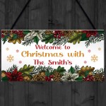 Welcome To Christmas With Sign PERSONALISED Christmas Decor