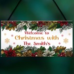 Welcome To Christmas With Sign PERSONALISED Christmas Decor