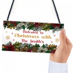 Welcome To Christmas With Sign PERSONALISED Christmas Decor