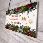 Welcome To Christmas With Sign PERSONALISED Christmas Decor