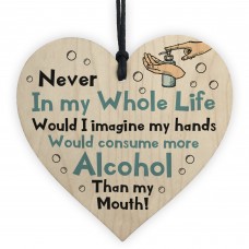 Funny Quarantine Christmas Gift Wooden Heart Novelty Signs