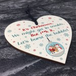 Funny Christmas Tree Decoration Lockdown Gift Wood Heart