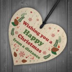 Novelty Christmas Gift For Friend Family Wood Heart Quarantine