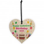 Happy Lockdown Birthday Gift For Him Her Wood Heart Quarantine