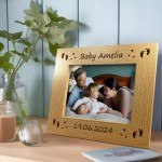 Newborn Baby 7x5 Personalised Frame Gift For New Mum Dad Baby 