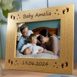 Newborn Baby 7x5 Personalised Frame Gift For New Mum Dad Baby 