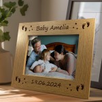 Newborn Baby 7x5 Personalised Frame Gift For New Mum Dad Baby 
