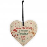 Happy Christmas Gift For Teacher Teaching Assistant Wood Heart