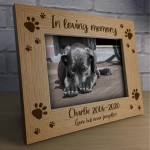 PERSONALISED Pet Memorial Photo Frame Wooden Puppy Dog Cat