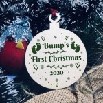 Personalised Bumps First Christmas Wood Bauble Gift For Bump Tree Decoration