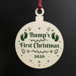 Personalised Bumps First Christmas Wood Bauble Gift For Bump Tree Decoration