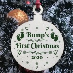 Personalised Bumps First Christmas Wood Bauble Gift For Bump Tree Decoration