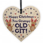 Funny Happy Christmas Gift For Him Wood Heart Gift For Dad