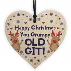 Funny Happy Christmas Gift For Him Wood Heart Gift For Dad