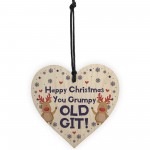 Funny Happy Christmas Gift For Him Wood Heart Gift For Dad