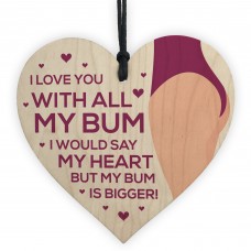 Love You Plaque Wood Heart Anniversary Christmas Gift