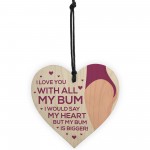 Love You Plaque Wood Heart Anniversary Christmas Gift