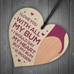 Love You Plaque Wood Heart Anniversary Christmas Gift