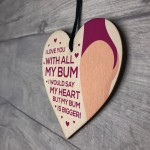 Love You Plaque Wood Heart Anniversary Christmas Gift