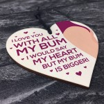 Love You Plaque Wood Heart Anniversary Christmas Gift