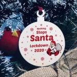 Funny Lockdown Christmas Bauble Wood Tree Decoration