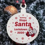 Funny Lockdown Christmas Bauble Wood Tree Decoration