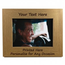 Personalised 7x5 Oak Wooden Photo Custom Frame Gift For Family