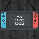 Personalised Gaming Room Sign For Son Christmas Switch Style