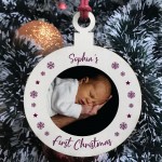 First Christmas Bauble Tree Decoration PERSONALISED Photo Baby First Christmas Bauble Tree Decoration PERSONALISED Photo Baby