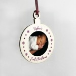 First Christmas Bauble Tree Decoration PERSONALISED Photo Baby First Christmas Bauble Tree Decoration PERSONALISED Photo Baby