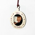 First Christmas Bauble Tree Decoration PERSONALISED Photo Baby First Christmas Bauble Tree Decoration PERSONALISED Photo Baby